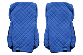 Set huse scaune camion compatibil cu DAF XF105 XF106 2012-> euro 6, Negru cu albastru, piele ecologica cu velur - Img 3