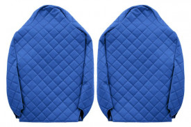 Set huse scaune camion compatibil cu RENAULT T 2014->, Negru cu albastru, piele ecologica cu velur - Img 3