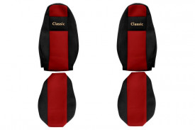 Set huse scaune camion compatibile cu VOLVO FH4 FM 4 2012-2019 negru cu rosu, material textil