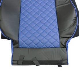 Set huse scaune camion compatibile DAF XF euro 6 2012->, piele ecologica, negru cu albastru - Img 7
