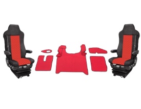 Set huse scaune camion si mochete interior combatibil cu MAN TGX II 2021->, culoare rosu
