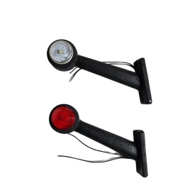 Set lampa LED laterala gabarit pentru camion, remorca, rulota, 12-24V, alb rosu, 2 buc - Img 2