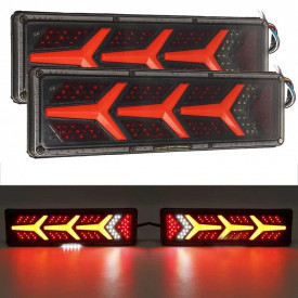Set Led stopuri, stanga si dreapta, neon efect, pentru autobuz, camioane, remorca, caravana, 46 x 12.5 cm, 24V, 2 buc - Img 1