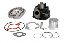 Set motor , cilindru , piston, segmenti, chiulasa si set garnituri 2T , racire pe apa, capacitate 80cc compatibil cu APRILIA RALLY, SR; MALAGUTI F12, F12R, F15; YAMAHA CS, YQ 50 1994-2015 - Img 2