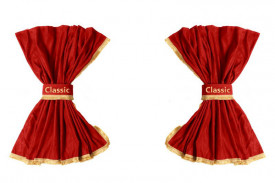 Set perdele cabina camion, universal compatibil cu MAN, culoare rosu - Img 4