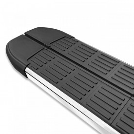 Set praguri trepte laterale cu suporti compatibil Renault Express 2021->, SLine Design, negru cu margine cromata - Img 4
