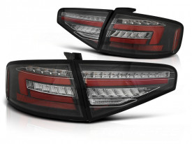 Set stopuri LED compatibile cu Audi A4 B8 2012-2015 sedan Negru Semnal Dinamic - Img 1