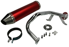 Set toba de esapament scutere 4T Gy6 50cc rosu