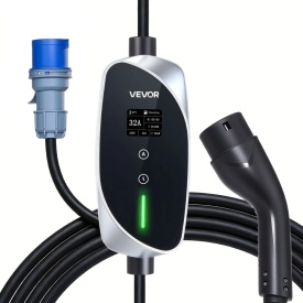 Statie incarcare mobila, Wallbox mobil, 7,4 kW 32A, incarcator portabil EV tip 2, incarcator auto monofazat pentru vehicule electrice cu cablu de incarcare de 6 m, priza CEE, ecran LCD, statie de incarcare EV reglabila, cutie de control IP66 - Img 10