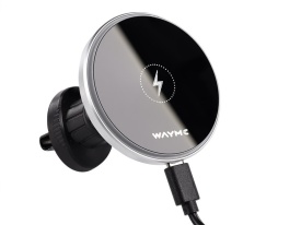 Suport auto magnetic pentru telefon, prindere in grila aer, cu incarcator inductiv de 15W + cablu USB > USB-C 100 cm - Img 3