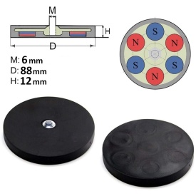 Suport magnetic pentru proiector, lampa de lucru, rampa girofar, diametru 88 mm - Img 2
