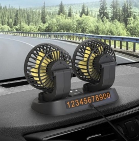 Ventilator dublu pentru masini, microbuze și rulote, 12V, cu afisare numar telefon - Img 5