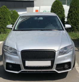 Bara Fata cu Grila Centrala compatibil cu Audi A4 B7 2004-2008 RS4 Look Negru - Img 8