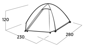 Cort camping tip cupola pentru 3 persoane, 280x230x120 cm, Easy Camp Tent Rondane 3 - Img 10