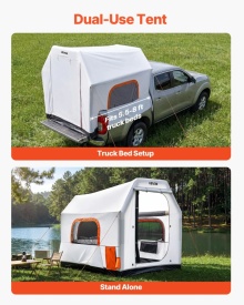 Cort gonflabil pentru camioneta, cort pentru camioneta cu platforma de 2,2 x 1,65 m, 3 sezoane, cu ferestre ventilate din plasa, corturi de camping impermeabile din PU2000 mm pentru drumetii in aer liber - pompa de aer inclusa - Img 6