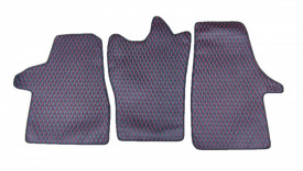 Covorase auto, mochete auto piele ecologica compatibile VW T5 Transporter 2003-2014 fata, culoare negru cusatura rosie