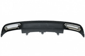 Difuzor Bara Spate compatibil cu AUDI A6 C7 4G FL 2010-2014 Ornamente Evacuare Design Negru Lucios - Img 4
