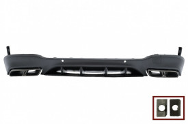 Difuzor Bara Spate cu Ornamente Negre compatibil cu Mercedes GLC X253 SUV 2015-2018 Night Package Desing - Img 2