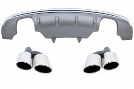 Difuzor Bara Spate Evacuare Dubla compatibil cu AUDI Q5 8R Facelift 2013-2016 Bara Standard - Img 3