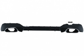 Difuzor Bara Spate Evacuare Dubla si Tobe Ornament Crom compatibil cu BMW 3 Series G20 G28 Sedan G21 Touring 2018-> M340i M Look Negru Lucios