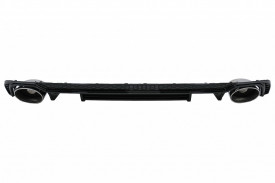 Difuzor Bara Spate Ornamente evacuare crom compatibil cu Audi A4 B9 8W Sedan Avant 2016-2018 pentru Bara S Line - Img 3