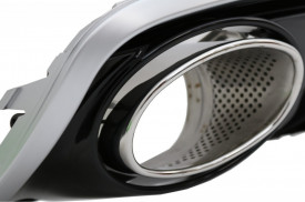 Difuzor Bara Spate si Ornamente Evacuare compatibil cu Audi A4 B8 Pre Facelift 2007-2011 Sedan Avant RS4 Desing - Img 2