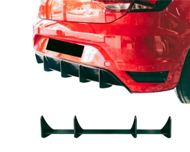 Extensie Difuzor Bara Spate Aero compatibil cu Seat Leon Mk3 Hatchback 2012-2016, culoare negru mat - Img 2