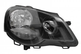 Far Dreapta H1/H7, electric, cu motor, negru compatibil VW POLO, POLO IV 2002-2009