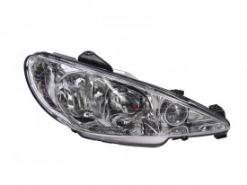 Far Dreapta H1/H7, electric, fara motoras, culoare argintiu, culoare semnalizator argintiu compatibil PEUGEOT 206 2006-2012