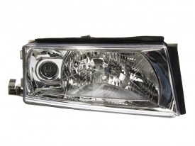 Far Dreapta H3/H4, electric, fara motor, culoare insert cromat compatibil SKODA OCTAVIA I 2000-2010