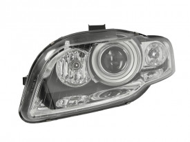 Far Stanga D1S/P21W, electric, cu motor, culoare insert negru/cromat, culoare semnalizator alb compatibil AUDI A4 B7 - Img 1