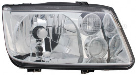 Far Stanga H3/H4, electric, fara motoras, culoare cromat compatibil VW BORA, BORA I 1998-2005
