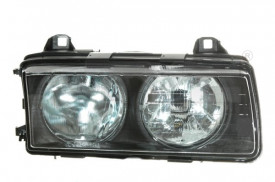 Far Stanga H7/H7, electric, mecanic, fara motoras, culoare negru compatibil BMW seria 3 E36 1991-1998