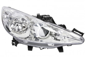 Far Stanga H7/H7/H1, electric, cu motor, culoare cromat compatibil PEUGEOT 207 2006-2015