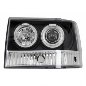 Faruri compatibil cu Jeep Grand Cherokee I ZJ (1993-1998) Angel Eyes Negru - Img 3