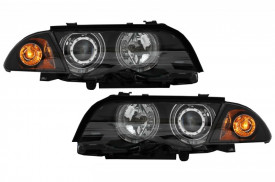 Faruri compatibile cu BMW E46 Limousine Touring 1998-2001 Angel Eyes Fundal Negru - Img 7