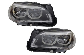 Faruri Full LED compatibil cu BMW F10 F11 5 Seria (2011-2013) Angel Eyes - Img 3