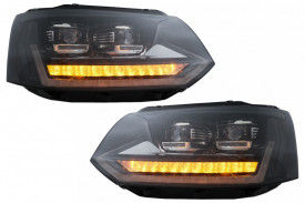 Faruri Full LED compatibil cu VW Transporter T5 Multivan Facelift 2010-2015 cu Semnal Dinamic Secvential - Img 5