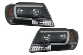 Faruri LED compatibil cu Jeep Grand Cherokee (1999-2004) Tube Light Negru - Img 1