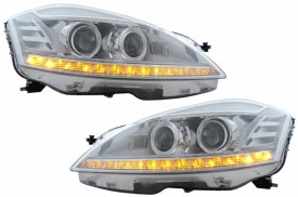 Faruri LED compatibil cu Mercedes W221 S-Class (2005-2009) Facelift Look LHD - Img 6