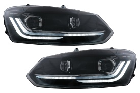 Faruri LED Light Bar compatibil cu VW POLO 6R 6C (2010-2017) Semnalizare Dinamica Matrix Design - Img 1