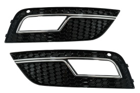 Grile Laterale Bara Fata compatibil cu AUDI A4 B8 Facelift 2012-2015 RS4 Design Negru & Chrome