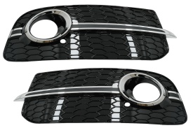 Grile Laterale compatibil cu Audi Q5 SUV 8R Facelift 2012-2016 RS Design Negru Lucios Crom