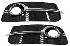 Grile Laterale compatibil cu Audi Q5 SUV 8R Facelift 2012-2016 RS Design Negru Lucios Crom