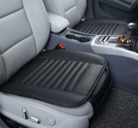 Husa scaun auto individuala pentru sezut, pentru fata, piele ecologica 50x50 cm, negru - Img 1