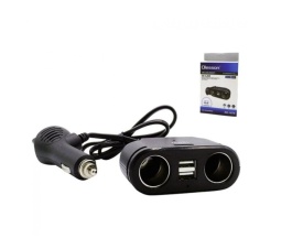 Incarcator auto splitter bricheta cu afisaj, 12V-24V, 2 iesiri soket 12V + 2 iesiri USB, 120W - Img 4