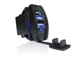 Incarcator dublu USB 3.1A , cu led albastru, Universal - Img 1