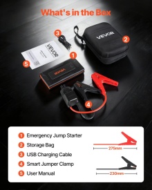 Jump Starter, 1000A, Jumper Baterie Auto, Booster Portabil Baterie Litiu 12V, Jump Box cu Lanterna in 3 moduri si cabluri, pentru motoare de pana la 5L Benzina si 3L Diesel - Img 7