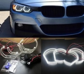 Kit Angel Eyes SMD DTM compatibil cu BMW Seria seria 3 E90, E91 2005-2012, 2x106mm + 2x120mm - Img 4