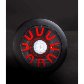 Lampa ceata, 3 functii, LED, cu pozitie si mers inapoi, 12-36V, hamburger, cablu 1m, stanga-dreapta, incastrabila, cu inel negru, FT-314 LED BLACK Fristom - Img 6